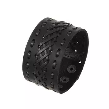 Очаровательные ювелирные изделия ручной работы браслет-манжета из натуральной кожи для мужчин чёрный