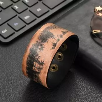 Очаровательные ювелирные изделия ручной работы браслет-манжета из натуральной кожи для мужчин коричневый