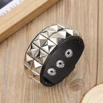 Очаровательные ювелирные изделия ручной работы браслет-манжета из натуральной кожи для мужчин чёрный