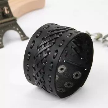 Очаровательные ювелирные изделия ручной работы браслет-манжета из натуральной кожи для мужчин чёрный