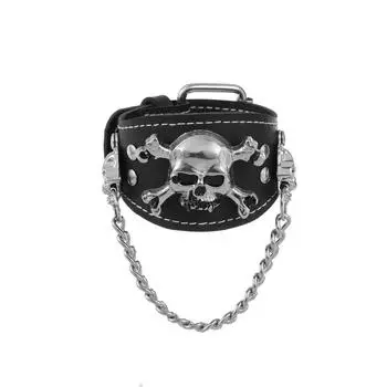 Очаровательные ювелирные изделия ручной работы из натуральной кожи браслет с черепом для мужчин чёрный
