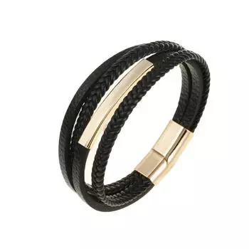 Очаровательные ювелирные изделия ручной работы кожаный магнит гладкий браслет мужской чёрный