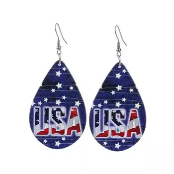 Очаровательные ювелирные изделия, серьги-подвески из дерева Starl с национальным флагом для женщин 1