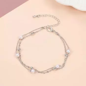 Очаровательные ювелирные изделия, серебряные регулируемые браслеты-цепочки с бусинами для женщин серебряный