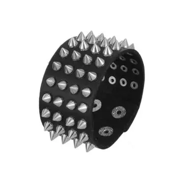 Очаровательные ювелирные изделия, тканые манжеты ручной работы, браслет из натуральной кожи с заклепками для мужчин small