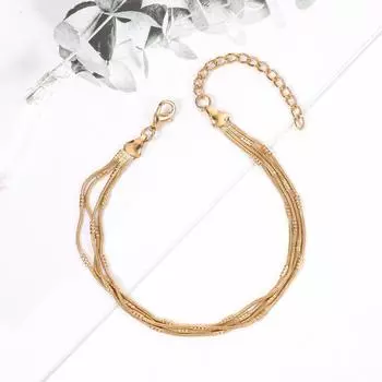 Очаровательные ювелирные изделия, золотые регулируемые браслеты-цепочки с бусинами для женщин золотой