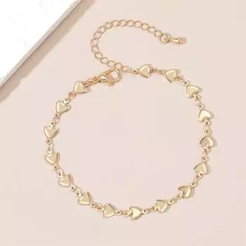 Очаровательные ювелирные изделия, золотые регулируемые браслеты в форме персикового сердца для женщин золотой
