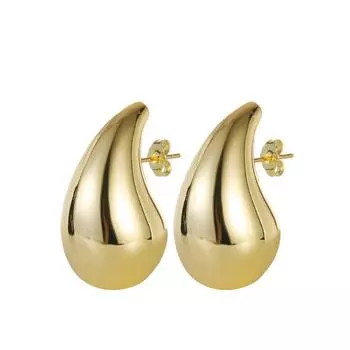Очаровательные ювелирные медные серьги с большими каплями воды для женщин золотой