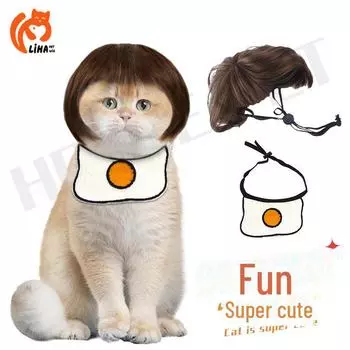 Очаровательные вышитые нагрудники для домашних животных: Шарф для собак и кошек с узорами в виде желтой утки и яйца-пашот poached eggs белый