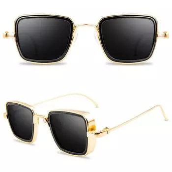 Очаровательные женские и мужские солнцезащитные очки UV400, квадратные солнцезащитные очки унисекс, очки в стиле стимпанк