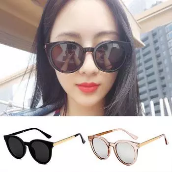 Очаровательные женские ретро UV400 модные женские унисекс овальные повседневные солнцезащитные очки Red Silver чёрный