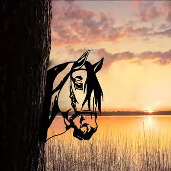 Очаровательный 1 шт. Железный силуэт лошади в форме уличного садового ограждения. Идеально подходит для декора фермы и украшения домашнего сада. светло-серый