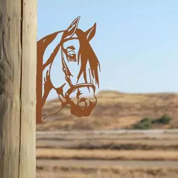 Очаровательный 1 шт. Железный силуэт лошади в форме уличного ограждения. Добавьте нотку элегантности и очарования вашему открытому пространству. светло-серый