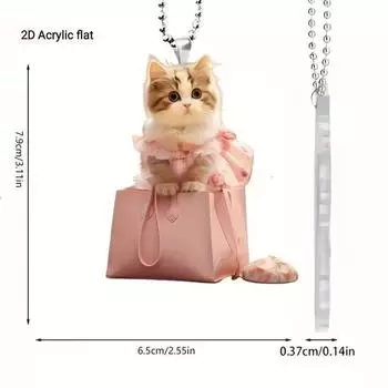 Очаровательный акриловый кулон-подвеска для рюкзака в виде кошки, модный мультяшный аксессуар для декора интерьера автомобиля