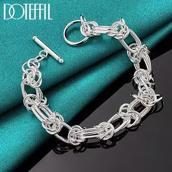 Очаровательный браслет для вечеринки, серебряные модные украшения 20cm