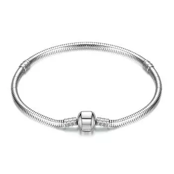 Очаровательный браслет-змея-цепочка подходит для базовых браслетов для модных женщин, бусины, сделай сам, ювелирные аксессуары, подарки серебряный