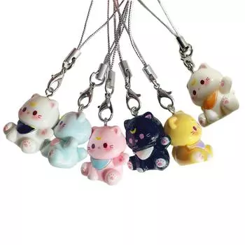 Очаровательный брелок для ключей с котиками и подвеской из смолы, портативный аксессуар для рюкзаков и сумок, подарки для девочек и пар
