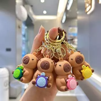 Очаровательный брелок в виде капибары - идеальная подвеска для школьного портфеля и автомобиля, украшение для подарка студенту