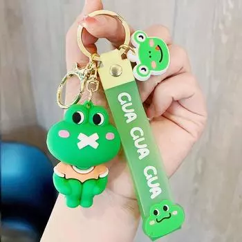 Очаровательный брелок в виде лягушки Милый мультяшный дизайн Идеальный подарок для пар и друзей Silent