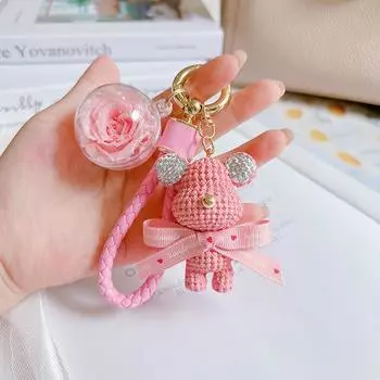 Очаровательный брелок в виде плюшевого мишки из смолы с сверкающими бриллиантами Идеально подходит для дней рождения для StyleA