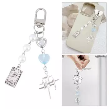 Очаровательный брелок в виде сердца и звезды, модный брелок в виде сердца и звезды, персонализированные брелки для ключей с подвеской для женщин