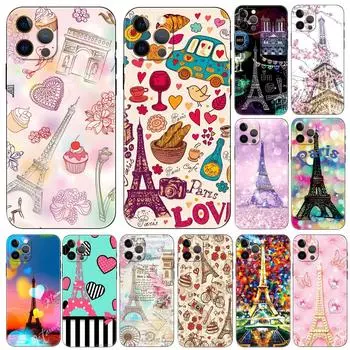 Очаровательный чехол Paris Art для iPhone 5 5s 2020se 6 6s 7 8 plus x 10 XR XS 11 12 13 mini pro MAX черная задняя крышка из ТПУ iphone 5 5S SE 2016