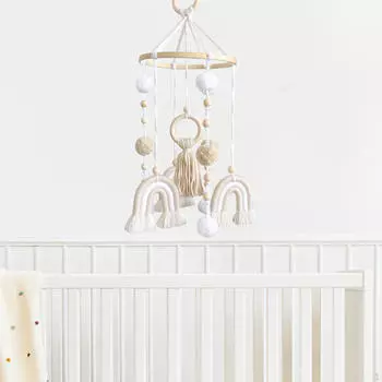 Очаровательный деревянный мобиль для детской кроватки для декора детской комнаты хаки