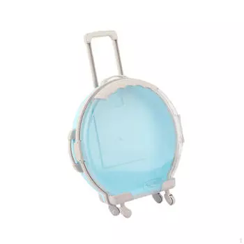 Очаровательный дорожный чемодан для кукол 18 - миниатюрный чемодан с открывающейся конструкцией Blue