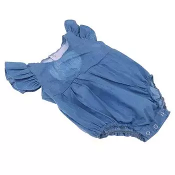 Очаровательный джинсовый комбинезон с оборками на рукавах для костюма куклы-малышки