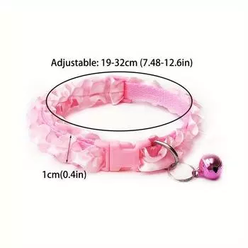 Очаровательный и милый кружевной ошейник для собак, регулируемый ошейник для кошек с колокольчиком, подходит для маленьких и средних домашних животных, аксессуары для домашних животных One Size Fits All фиолетовый