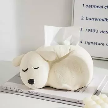 Очаровательный керамический держатель для салфеток в форме собаки, милый дизайн щенка для домашнего декора, идеально подходит для ванной комнаты, гостиной, обеденного стола, журнального столика, центральный элемент