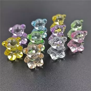 Очаровательный кулон DIY Выводы Кролик Медведь 10 шт. прозрачный для изготовления ювелирных изделий Arcylic бусины оптовая продажа ожерелье браслет Rabbit жёлтый