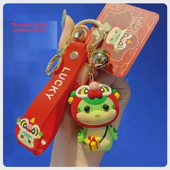 «Очаровательный мультяшный брелок в виде змеи и льва — симпатичная кукла из эпоксидной смолы для сумок»
