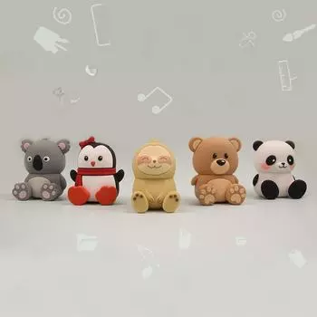 Очаровательный мультяшный мини-динамик Bluetooth и держатель для телефона Bear Stand