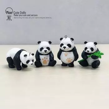 Очаровательный мультяшный ПВХ панда брелок и игрушка-украшение в виде микропейзажа MC2055, 100 pcs per bag