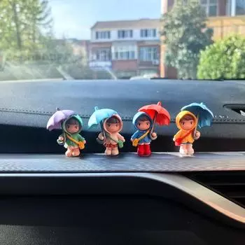 Очаровательный мультяшный зонтик для автомобиля с девушкой - декор интерьера для консоли и окон girl holding an umbrella розовый