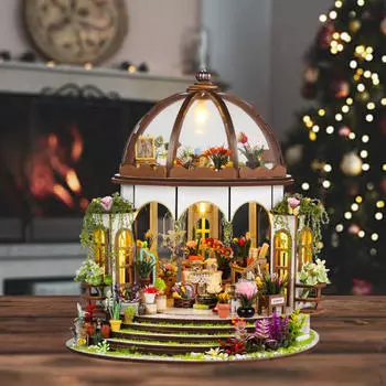 Очаровательный набор для сборки миниатюрного домика своими руками с подсветкой Russian Instruction