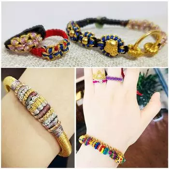 Очаровательный нейлоновый шнур, ожерелье, высокое качество, макраме, бисер, шнуры 0,2 мм-0,8 мм, китайский плетеный браслет, популярное изготовление ювелирных изделий, 1 рулон, сделай сам 3 Strands трава зеленый