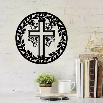 Очаровательный пасхальный крест-венок - пасхальный декор входной двери. Восхитительный пасхальный венок и подвеска с украшением для улицы чёрный