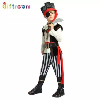 Очаровательный пиратский карибский костюм для мальчиков, отличающийся удобной посадкой и прочной тканью