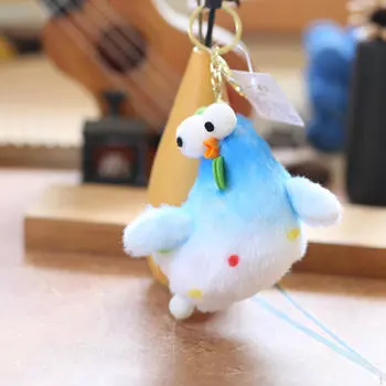 Очаровательный плюшевый брелок с животными, мягкая игрушка для украшения рюкзака синий