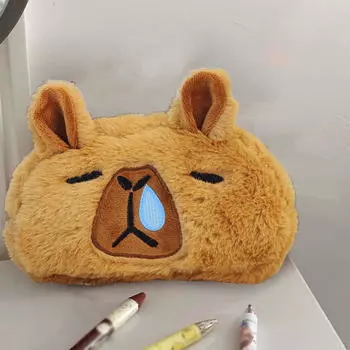 Очаровательный плюшевый пенал в виде капибары — органайзер для канцелярских принадлежностей с милыми животными Style A