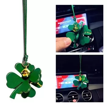 Очаровательный подвесной светильник для салона автомобиля с четырьмя листочками клевера, украшение для мини-автоцентральной консоли, подвесное украшение, аксессуары, подарки синий