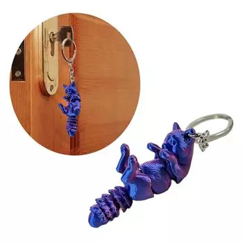 Очаровательный шарнирный брелок в виде кошки, напечатанный на 3D-принтере, милый брелок в виде животного с гибкими шарнирами, модный градиент 3