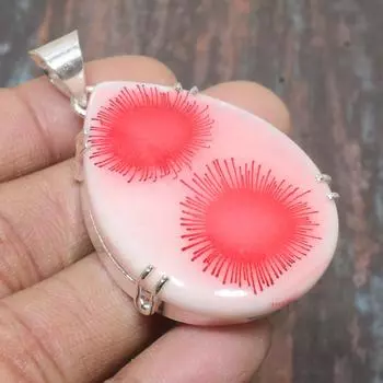 Очаровательный супер кварцевый драгоценный камень ручной работы из твердого серебра 925 пробы ювелирный кулон 2.17 Inches розовый