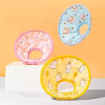 Очаровательный удобный мягкий ошейник против укуса с мультяшным кроликом для домашних кошек и собак после операции S розовый