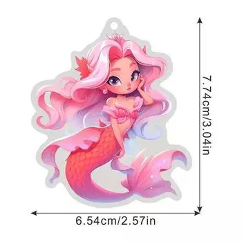 Очаровательный уникальный акриловый кулон-подвеска в виде русалки для яркого декора интерьера автомобиля 1