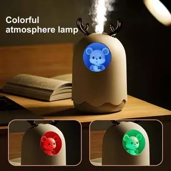 Очаровательный USB мини-увлажнитель воздуха для дома, спальни, ночник, бесшумный увлажнитель воздуха для ароматерапии розовый