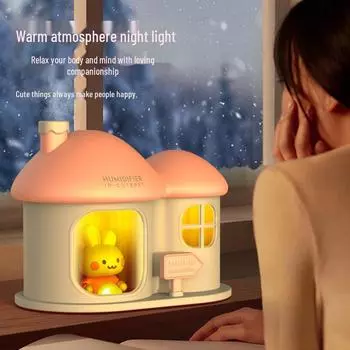 Очаровательный USB-увлажнитель для домашних животных — компактный настольный увлажнитель воздуха с двумя насадками M339 белый