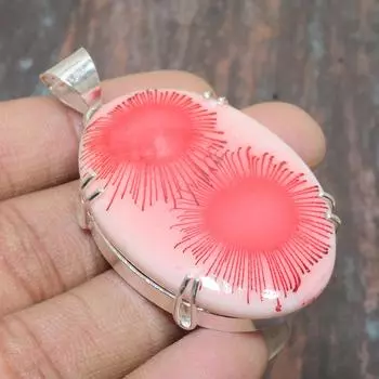 Очаровательный ювелирный кулон ручной работы из стерлингового серебра 925 пробы с супер кварцем 2.17 Inches розовый